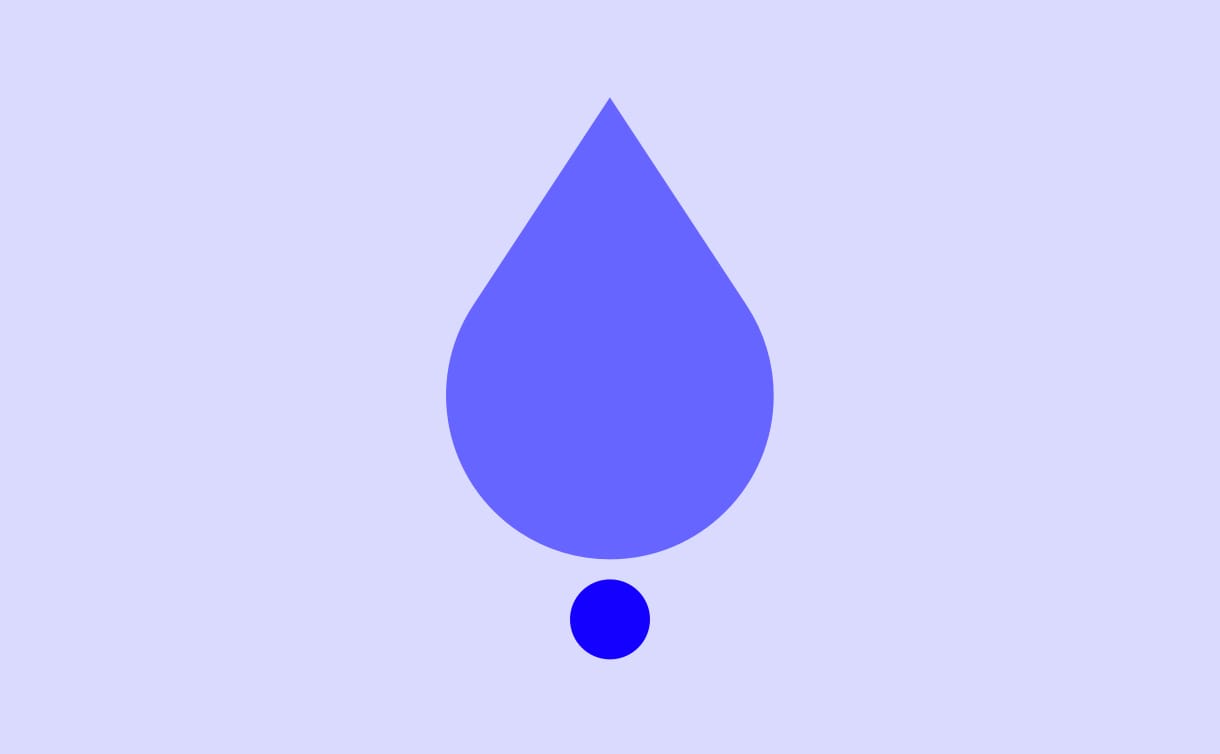 The image shows a centred purple drop on top of a smaller blue circle surrounded by a lilac background. It is a visual representation of vitamin B3 which can be found in the Heights Vitals⁺. 